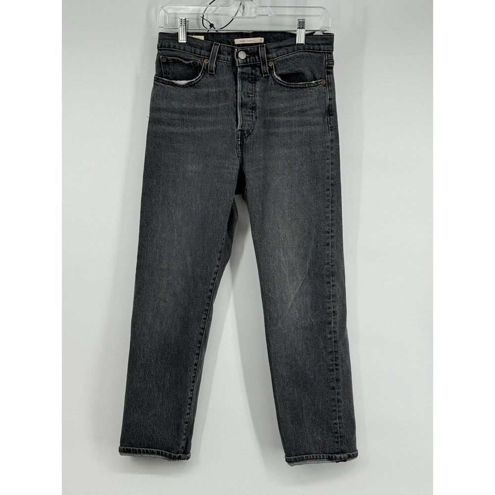 Levis Premium Womens 27 Gray Wedgie Straight Button Fly High Rise Denim jeans